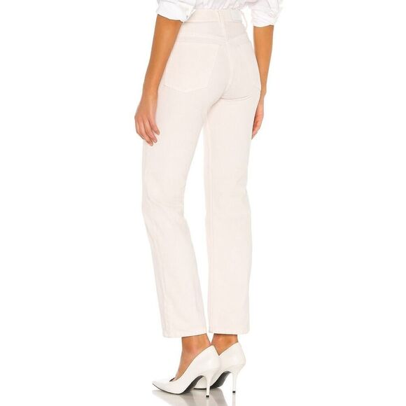 Re/Done Jeans Womens 29 Bootcut High Waist 70s Crop Boot Cream White Minimalist - Picture 12 of 13